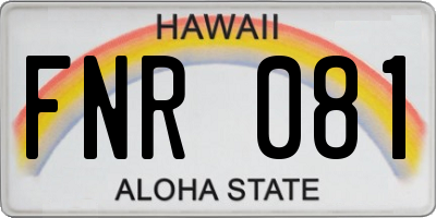 HI license plate FNR081