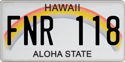 HI license plate FNR118