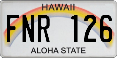 HI license plate FNR126