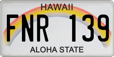 HI license plate FNR139