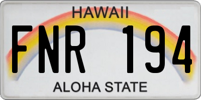 HI license plate FNR194