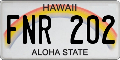 HI license plate FNR202
