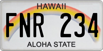 HI license plate FNR234