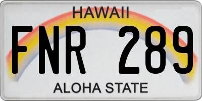 HI license plate FNR289