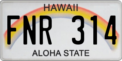 HI license plate FNR314