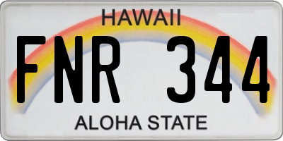 HI license plate FNR344