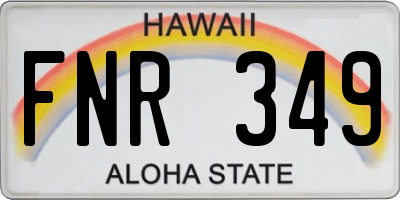 HI license plate FNR349
