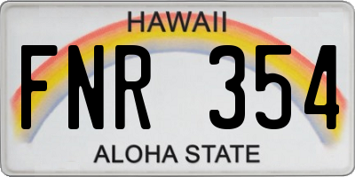 HI license plate FNR354