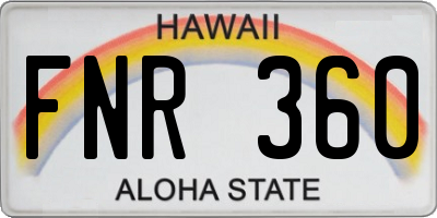 HI license plate FNR360