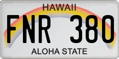 HI license plate FNR380