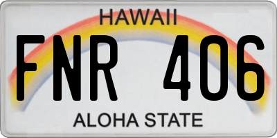 HI license plate FNR406