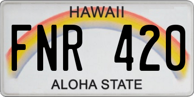 HI license plate FNR420