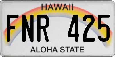 HI license plate FNR425
