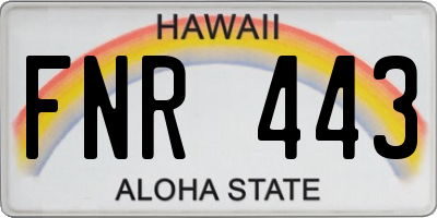 HI license plate FNR443