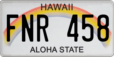 HI license plate FNR458