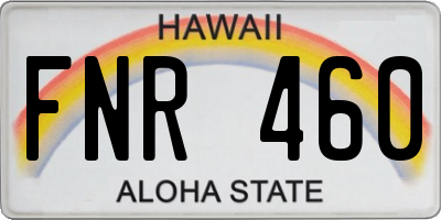 HI license plate FNR460