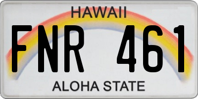 HI license plate FNR461