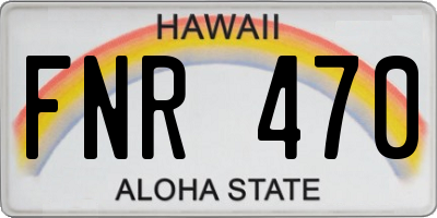 HI license plate FNR470