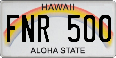 HI license plate FNR500