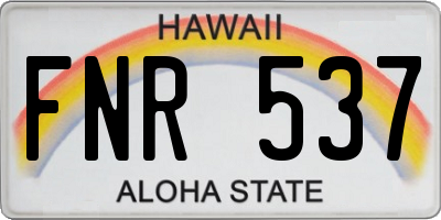 HI license plate FNR537
