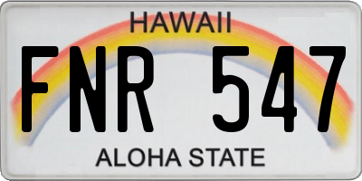 HI license plate FNR547