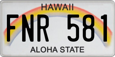 HI license plate FNR581
