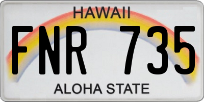 HI license plate FNR735