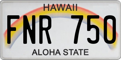 HI license plate FNR750