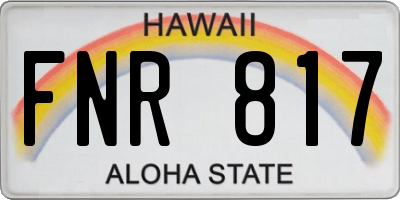 HI license plate FNR817