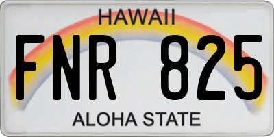 HI license plate FNR825
