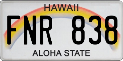 HI license plate FNR838