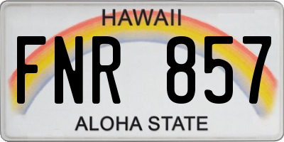 HI license plate FNR857