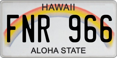 HI license plate FNR966