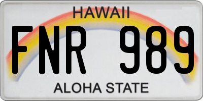 HI license plate FNR989