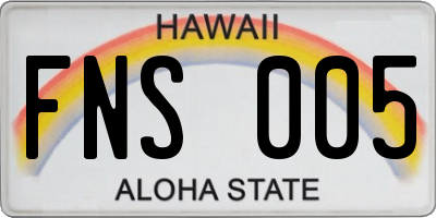 HI license plate FNS005