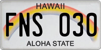 HI license plate FNS030