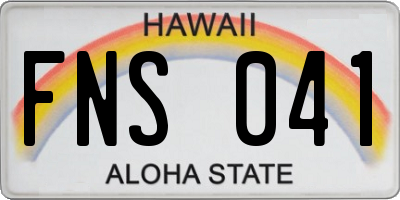 HI license plate FNS041