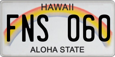 HI license plate FNS060