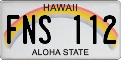 HI license plate FNS112