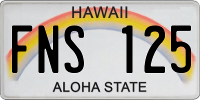 HI license plate FNS125