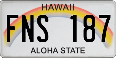 HI license plate FNS187