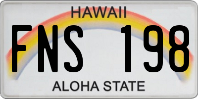 HI license plate FNS198