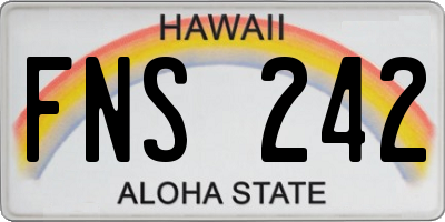 HI license plate FNS242