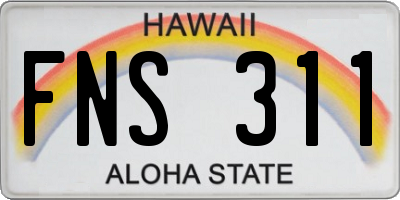 HI license plate FNS311
