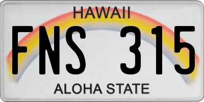 HI license plate FNS315