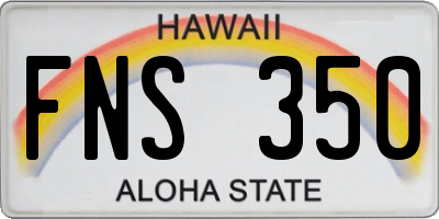 HI license plate FNS350