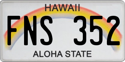 HI license plate FNS352