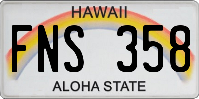 HI license plate FNS358