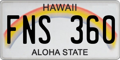 HI license plate FNS360