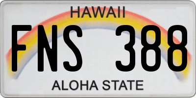 HI license plate FNS388